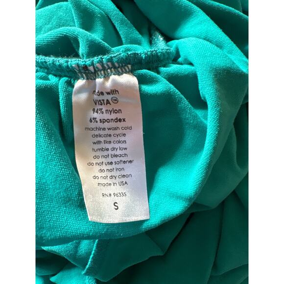 NWT Susana Monaco Center Gathered Tie With Slit Dress Teal St. Tropez Small - Picture 8 of 8